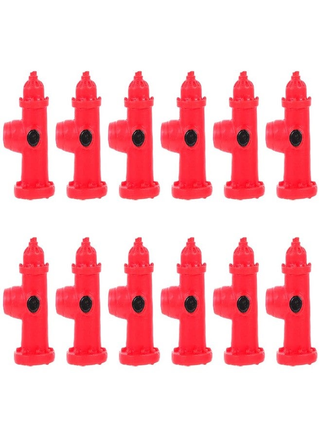 Yardwe Resin Fire Hydrant Model Set 12 Pieces Miniature Fire Hydrants for Dollhouse Fairy Garden Micro Landscape Outdoor D Cor 1.26 Inch - Image 1